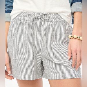 pure navy blue and white stripe drawstring shorts